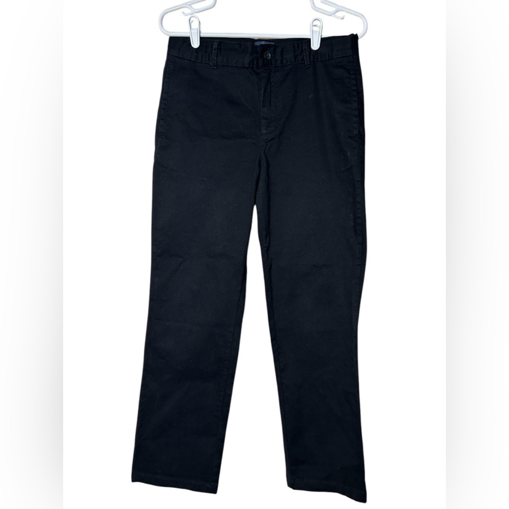 The Children's Place Boys Black Uniform Chino Pants Sz 12 Husky Adjustable Waist